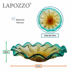 Centro de Mesa Murano Grande Lapozzo Verde e Âmbar