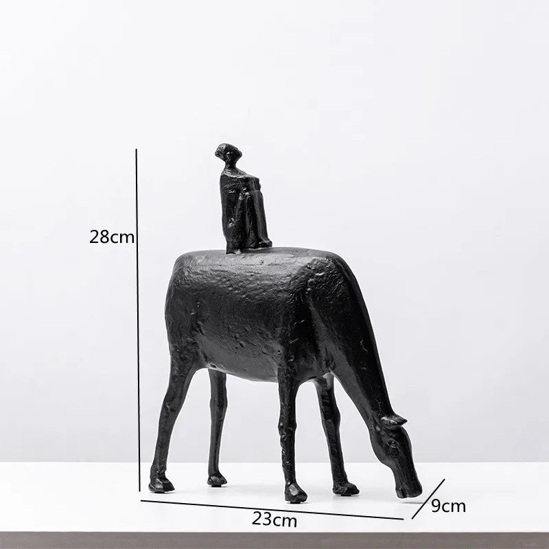 Escultura Decorativa Buffalo & Anquile — Helena Rodrigues