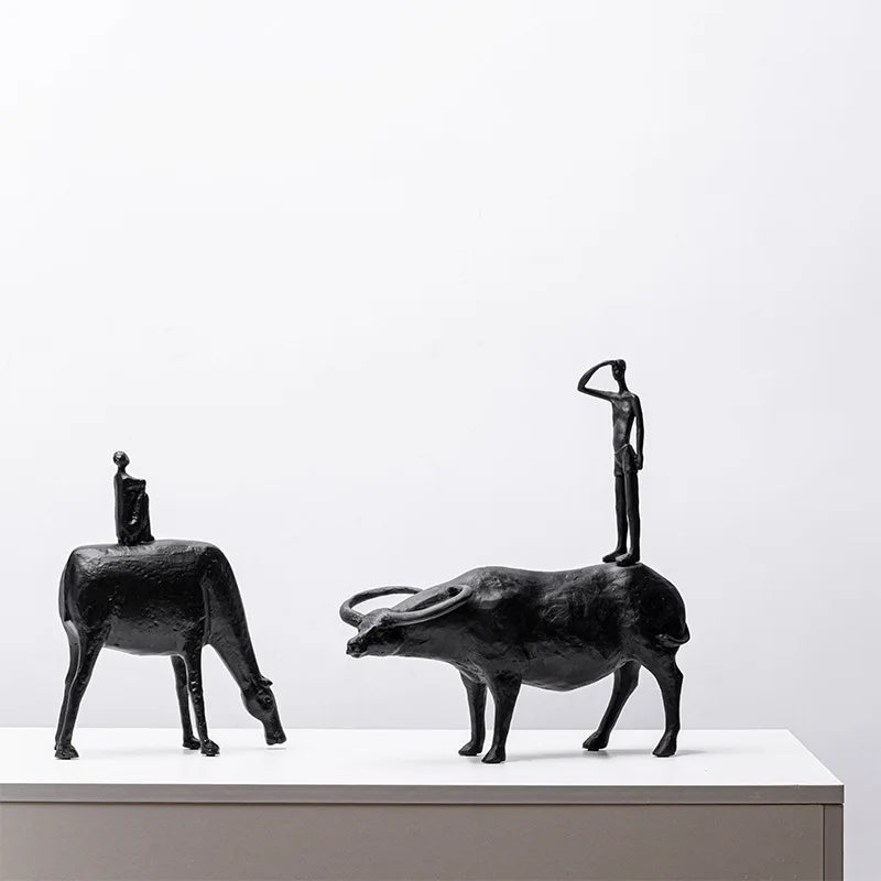 Escultura Decorativa Buffalo & Anquile — Helena Rodrigues