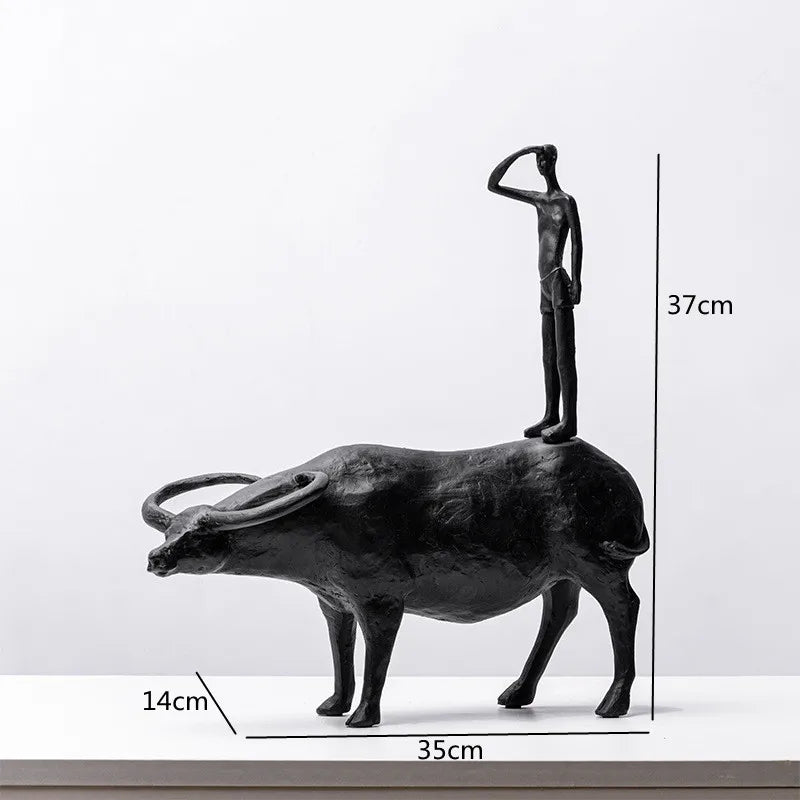 Escultura Decorativa Buffalo & Anquile — Helena Rodrigues
