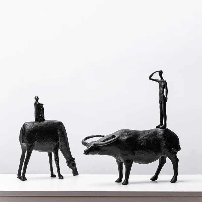 Escultura Decorativa Buffalo & Anquile — Helena Rodrigues
