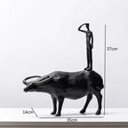 Escultura Decorativa Buffalo & Anquile — Helena Rodrigues