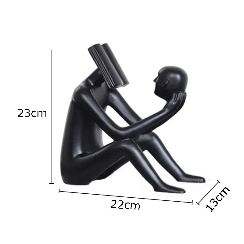 Escultura Decorativa Leitura Desperta — Helena Rodrigues