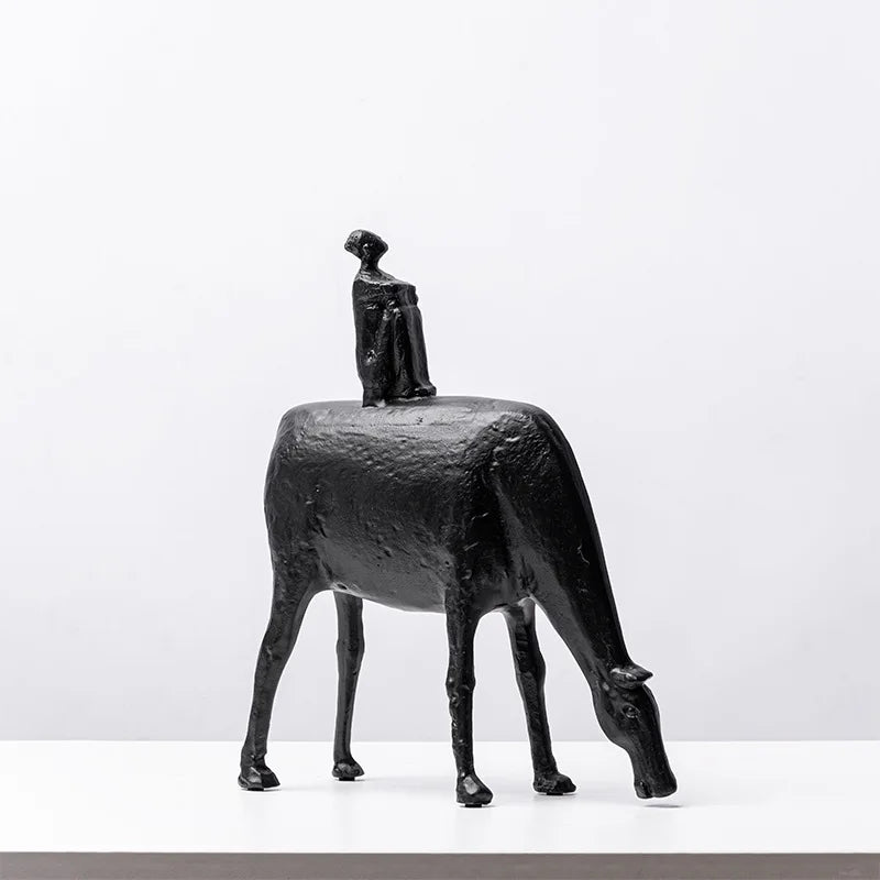 Escultura Decorativa Buffalo & Anquile — Helena Rodrigues
