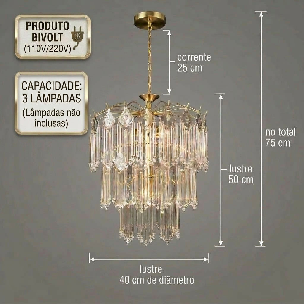 Lustre Pendente Cristal Castellani