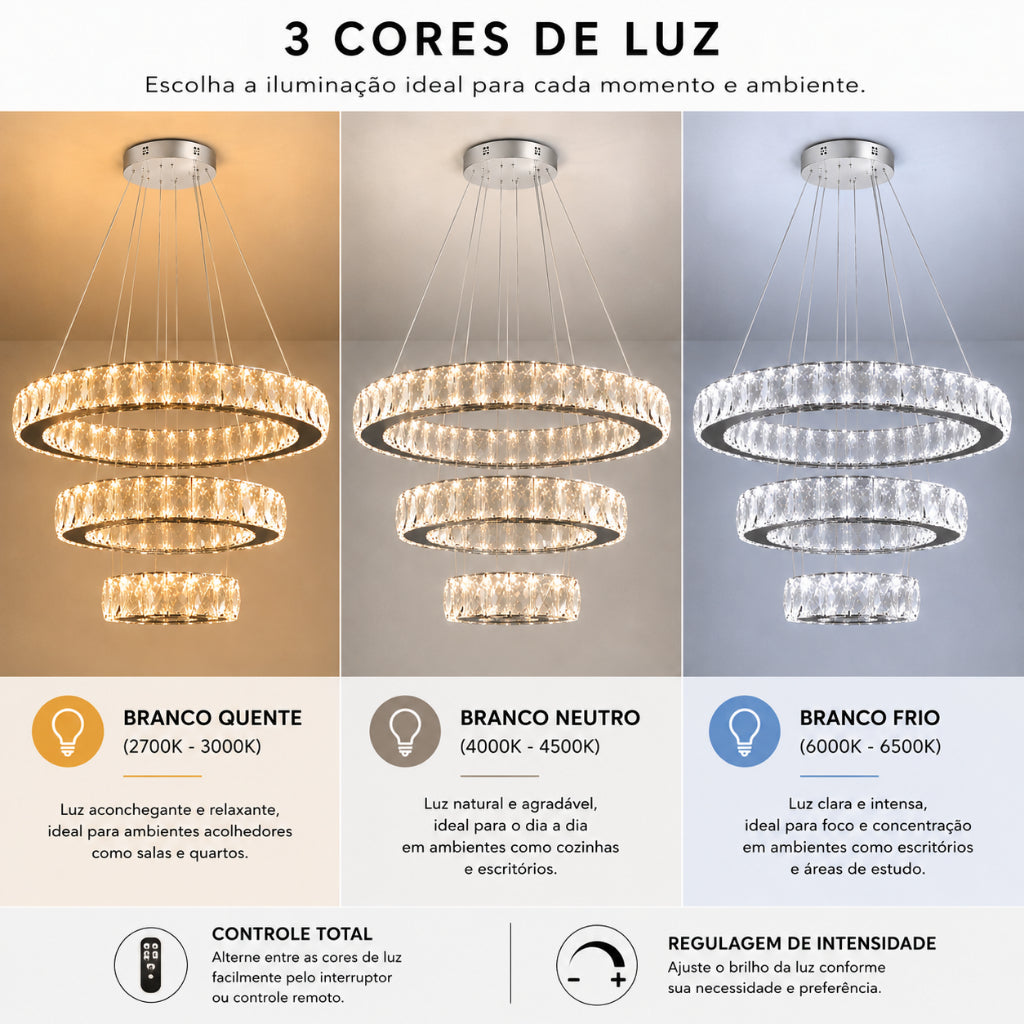 Lustre Pendente Cristal Castellani Lunária