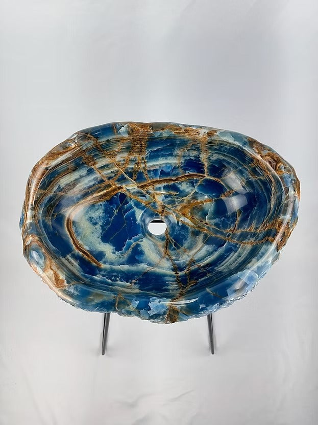 Cuba Esculpida Ônix Azul Argentino Bruto