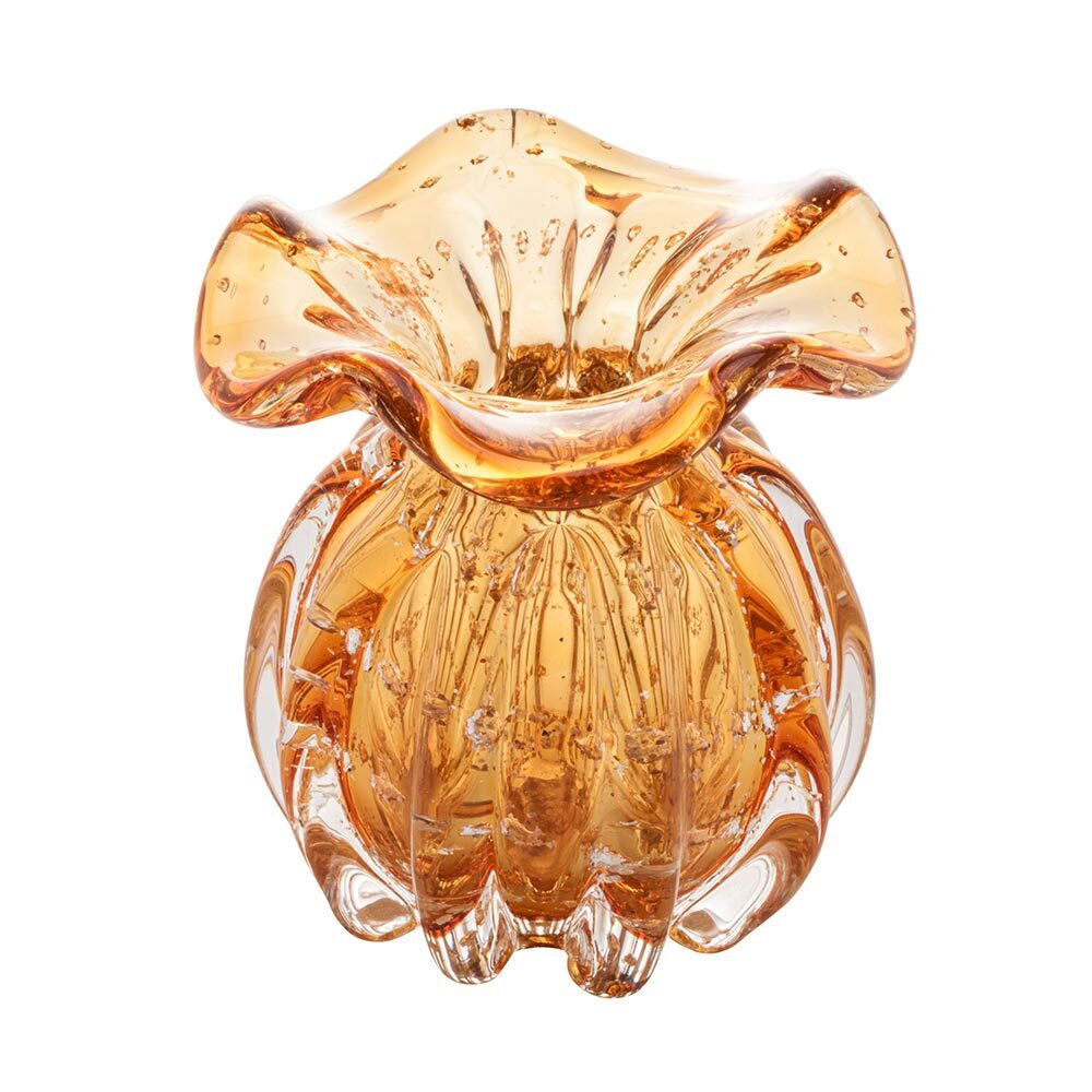 Vaso Murano Âmbar Dourado Italy
