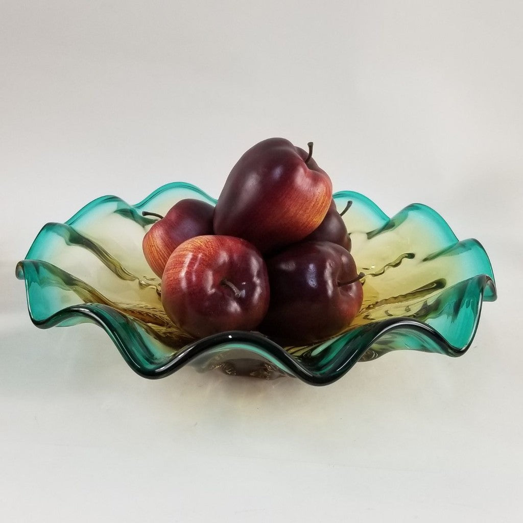 Centro de Mesa Murano Grande Lapozzo Verde e Âmbar