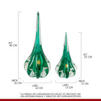 Kit 2 Esculturas Cristal Murano Gota Veneza