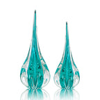 Kit 2 Vasos Gotas Murano Cristal Fênix Italy