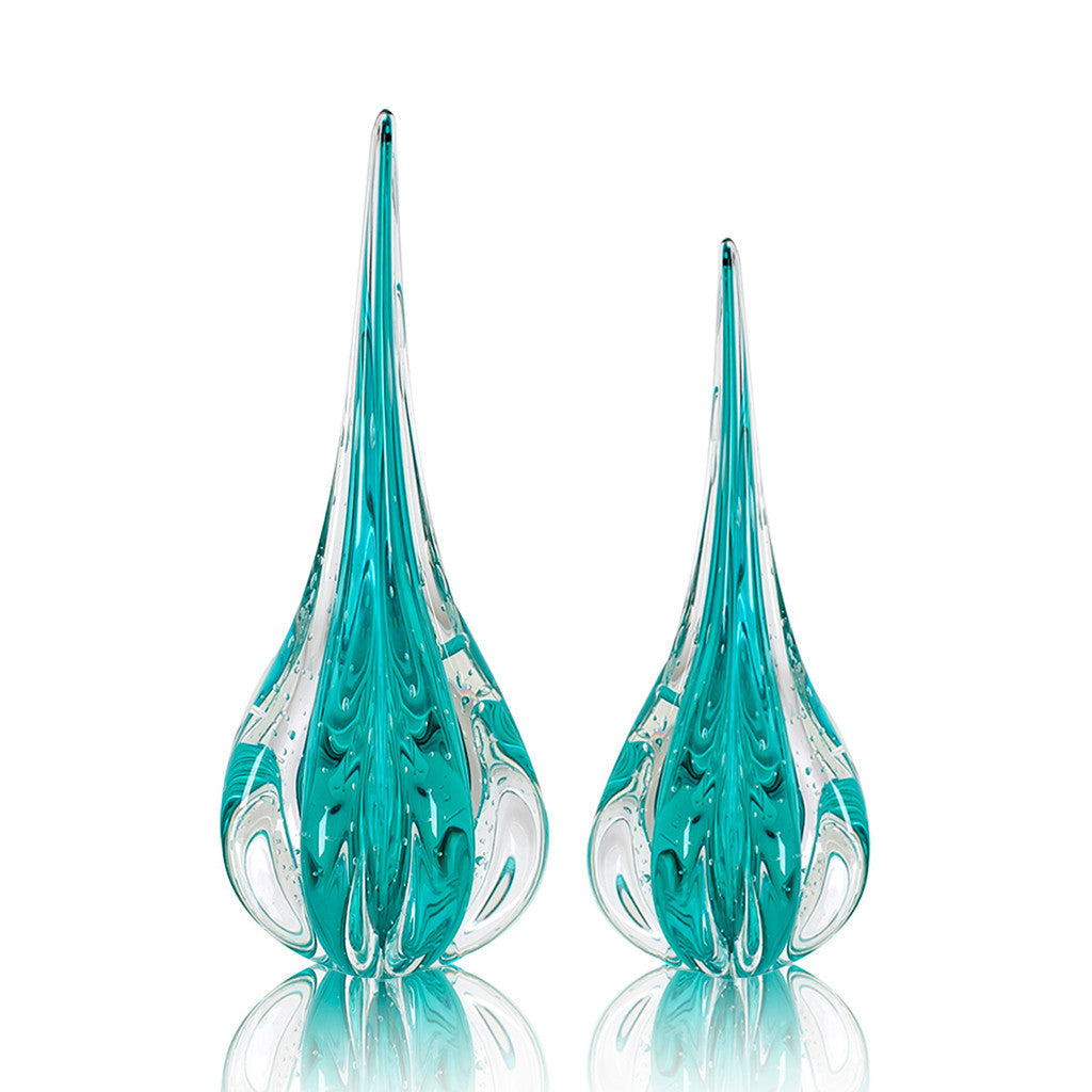 Kit 2 Vasos Gotas Murano Cristal Fênix Italy