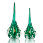 Kit 2 Vasos Gotas Murano Cristal Fênix Italy