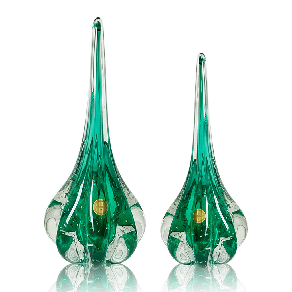 Kit 2 Vasos Gotas Murano Cristal Fênix Italy