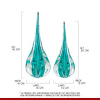 Kit 2 Vasos Gotas Murano Cristal Fênix Italy