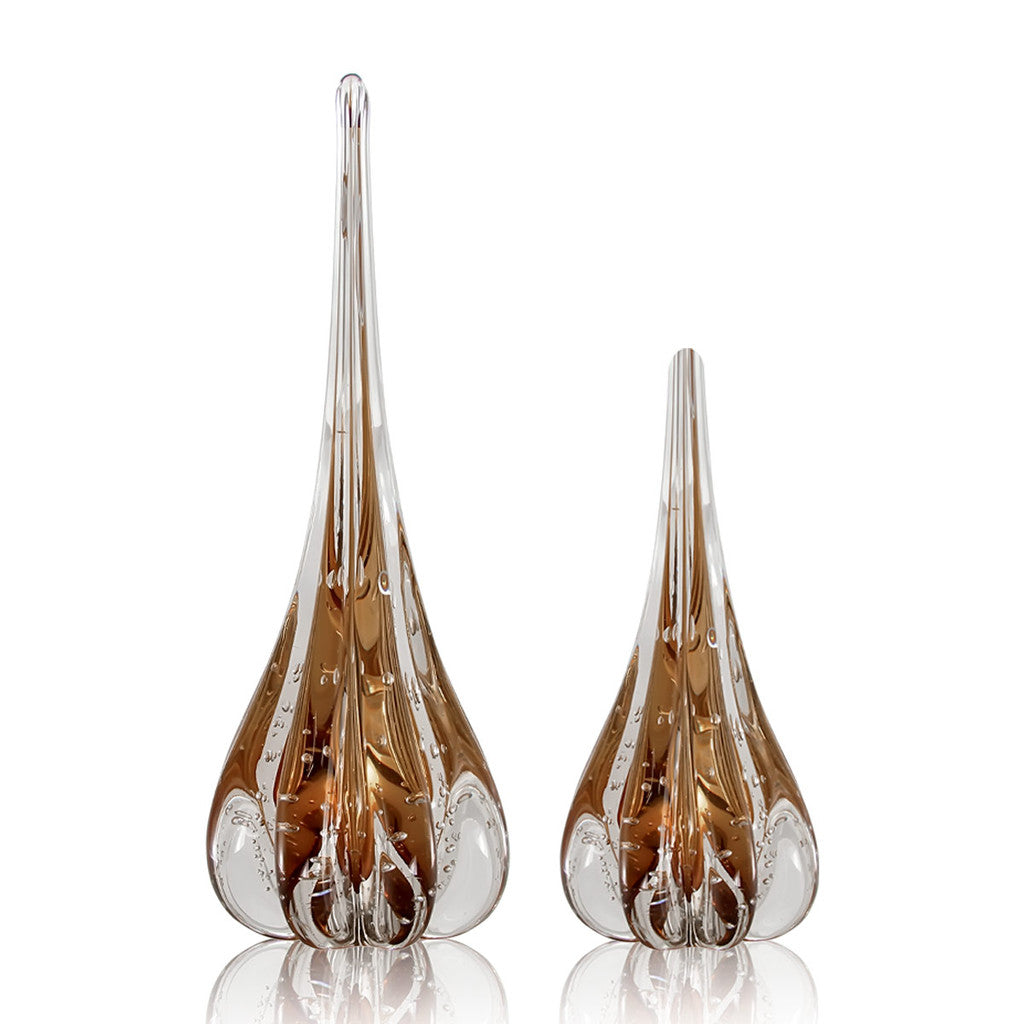 Kit 2 Esculturas Cristal Murano Gota Veneza