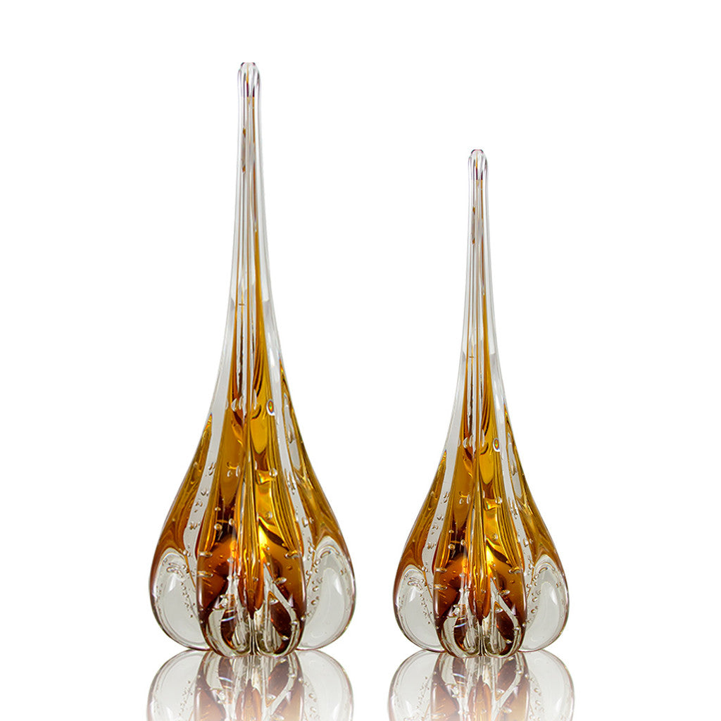 Kit 2 Vasos Gotas Murano Cristal Fênix Italy