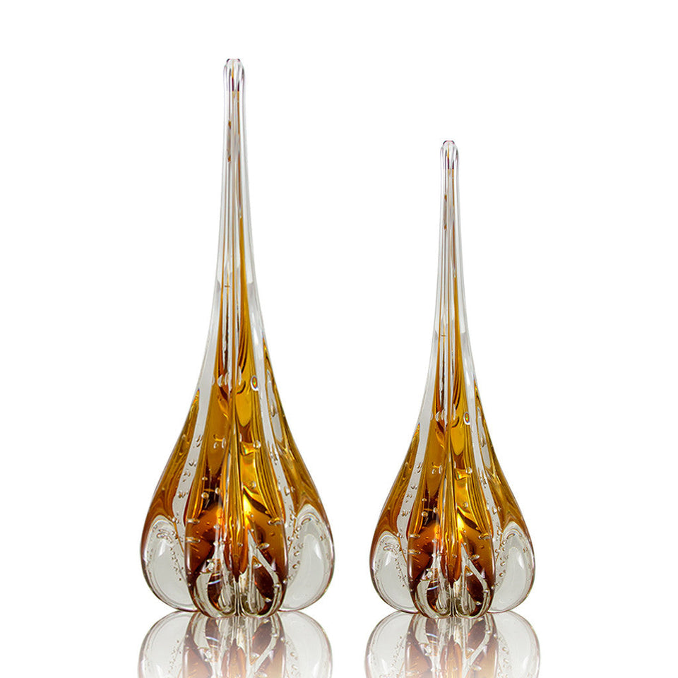 Kit 2 Vasos Gotas Murano Cristal Fênix Italy