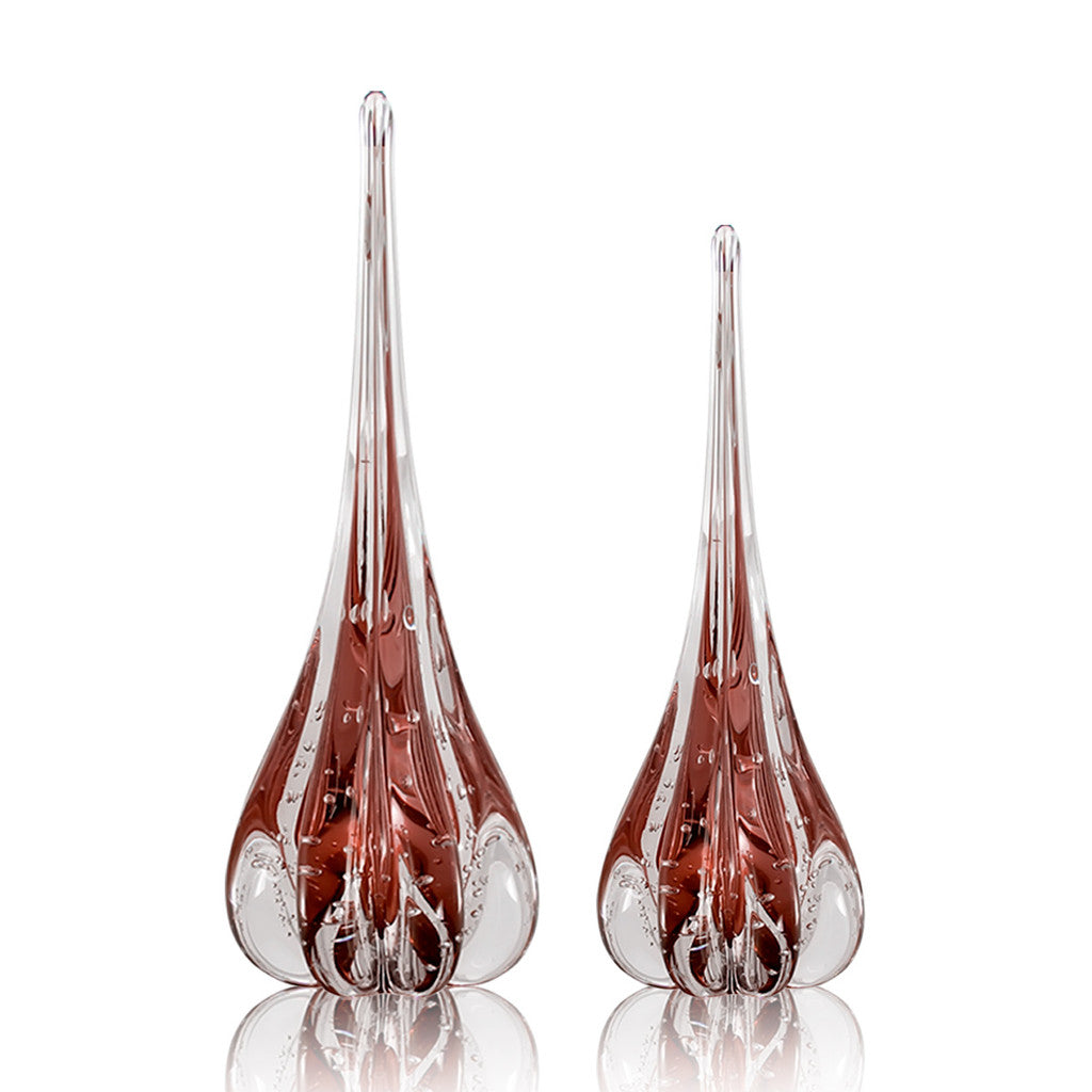 Kit 2 Vasos Gotas Murano Cristal Fênix Italy