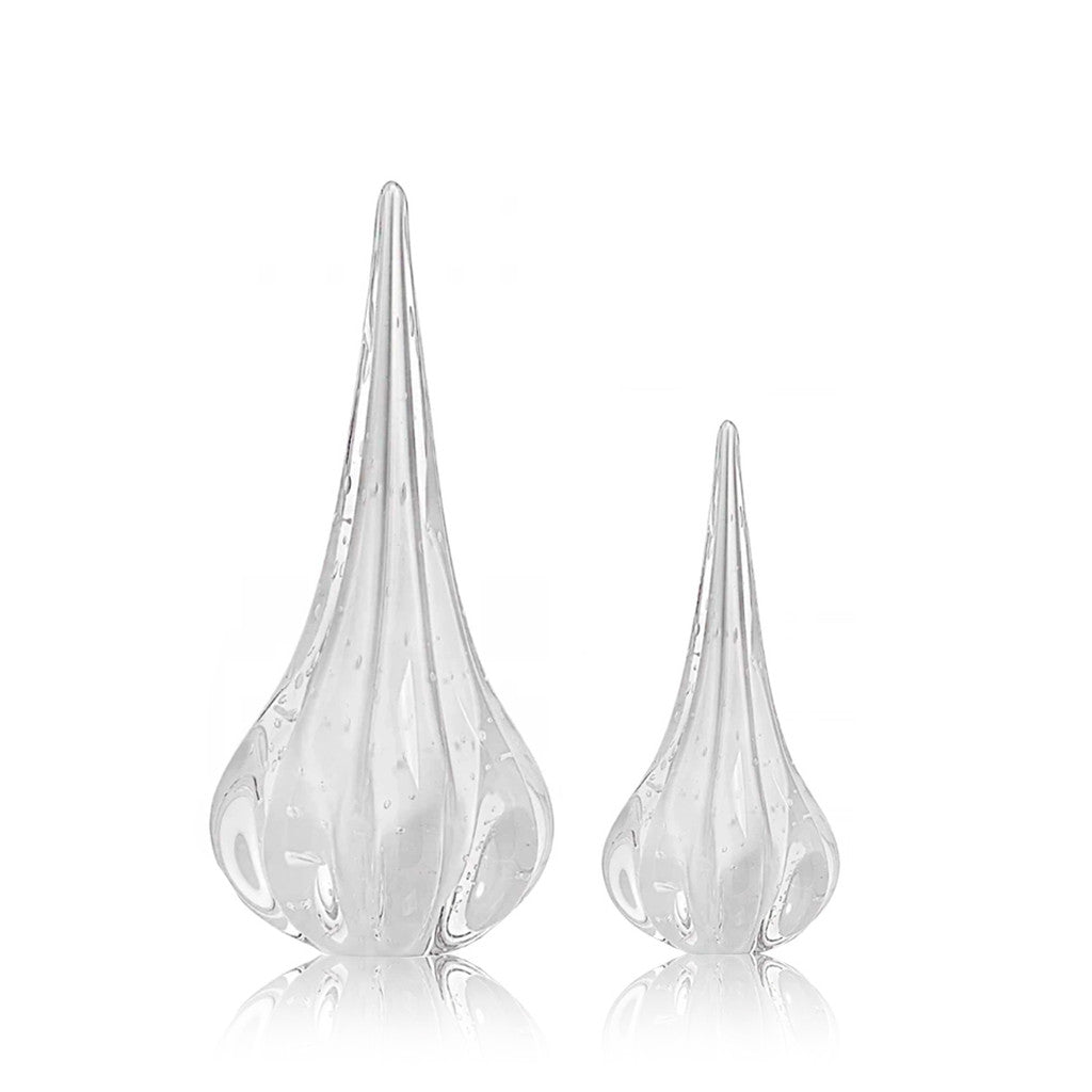 Kit 2 Esculturas Cristal Murano Gota Veneza