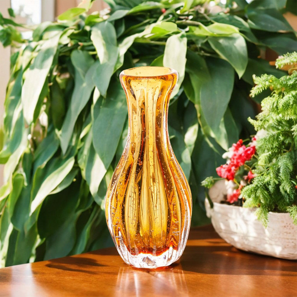 Vaso Murano Gevênia Âmbar Laranja